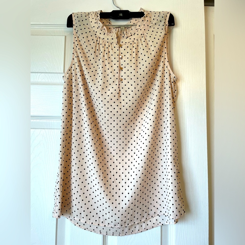 41 Hawthorn Light Pink with Black Polka Dots Blouse